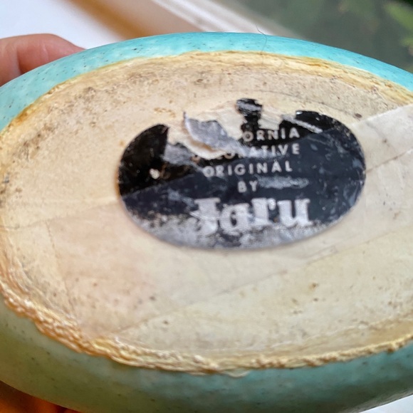 Jaru of California pottery vintage mcm speckled blue vase - Picture 6 of 7